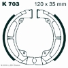 Preview: EBC Premium Bremsbacken für Kawasaki KE 175 D1 Hinterachse - K703
