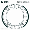 Preview: EBC Premium Bremsbacken für Kawasaki KL 250 A3/A4/C1/C2 Vorderachse - K704