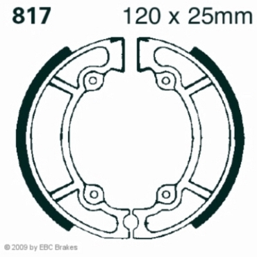 Preview: EBC Premium Bremsbacken für Aprilia Mojito Retro 50 Hinterachse - 817