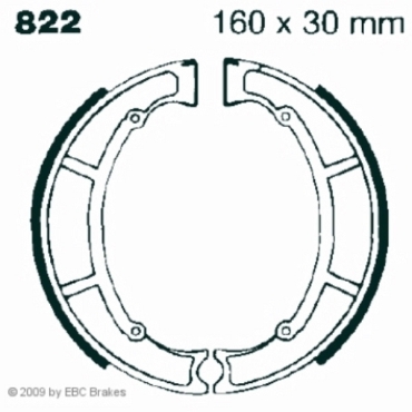Preview: EBC Premium Bremsbacken Water Grooved für Maico alle Modelle Hinterachse - 822G