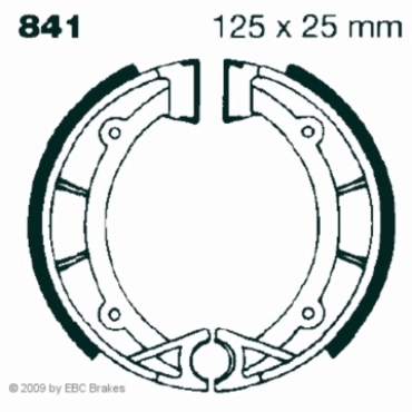 Preview: EBC Premium Bremsbacken Water Grooved für Cagiva WMX 125 (Rimoldi Hub) Hinterachse - 841G