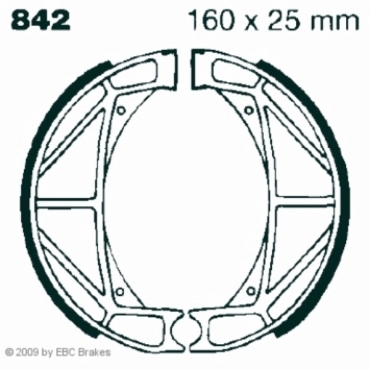 Preview: EBC Premium Bremsbacken Water Grooved für Cagiva SX 250 Hinterachse - 842G