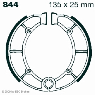 Preview: EBC Premium Bremsbacken für Cagiva SST 250 Hinterachse - 844