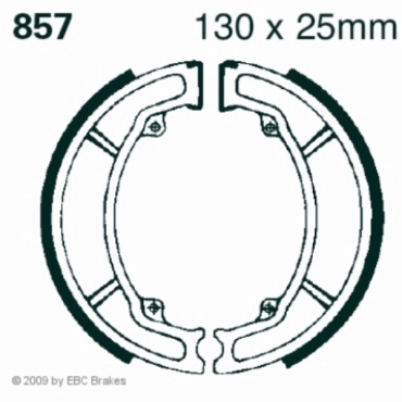 Preview: EBC Premium Bremsbacken für Peugeot Elyseo 125/150 (Modelle mit Trommel HA) Hinterachse - 857