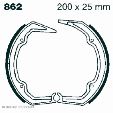 Preview: EBC Premium Bremsbacken für BMW R 65 LS (ATE Bremssattel) Hinterachse - 862
