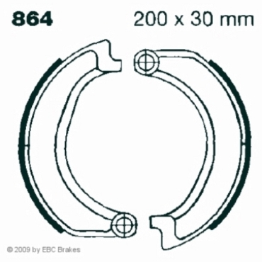 Preview: EBC Premium Bremsbacken für BMW R 50/5 / 60/5 / 60/6 / 75/5 Vorderachse - 864