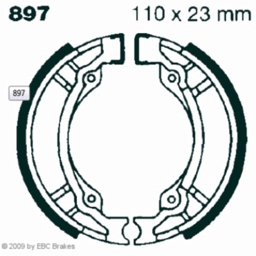 Preview: EBC Premium Bremsbacken für Suzuki UG 110 W/SW/Y/SY/SK1 Hokuto/Address Hinterachse - 897
