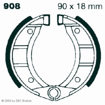 EBC Premium Bremsbacken für Garelli 50 Vip/Noi/Basic (Speichen Felge) Vorderachse - 908
