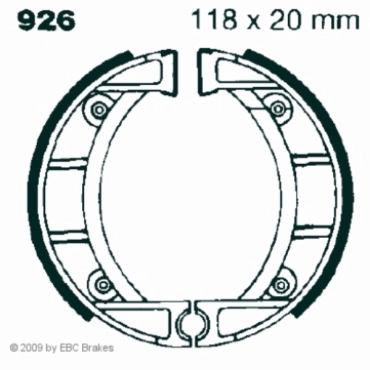 Preview: EBC Premium Bremsbacken Water Grooved für Malaguti 50 Fifty Full/CX Hinterachse - 926G