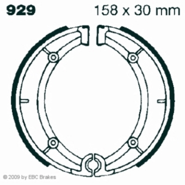 Preview: EBC Premium Bremsbacken für Ducati 250/350/450 Desmo/Single Hinterachse - 929