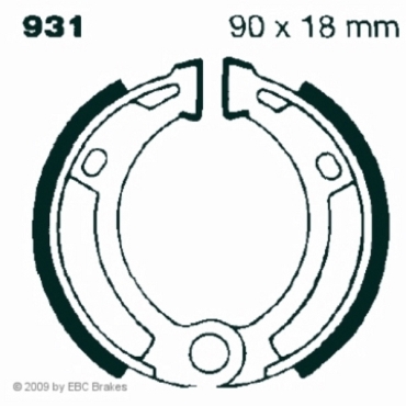 EBC Premium Bremsbacken für Garelli Formuno 50 ab Frgst.-Nr. 2701552 Hinterachse - 931