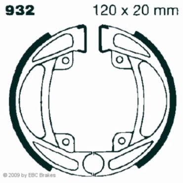 Preview: EBC Premium Bremsbacken für Puch M50 SDP Speichen Felge / GRAND PRIX SPECIAL Hinterachse - 932