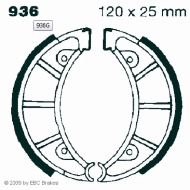 Preview: EBC Premium Bremsbacken Water Grooved für Ossa Modelle ab 1981 Hinterachse - 936G