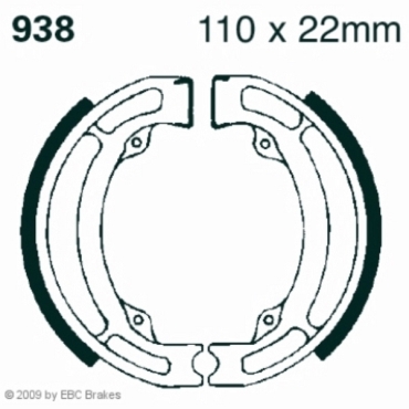 Preview: EBC Premium Bremsbacken für Hyosung TE 90 Vorderachse - 938