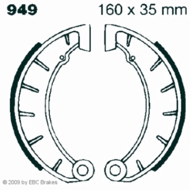 Preview: EBC Premium Bremsbacken für Cagiva Roadster 125 Hinterachse - 949