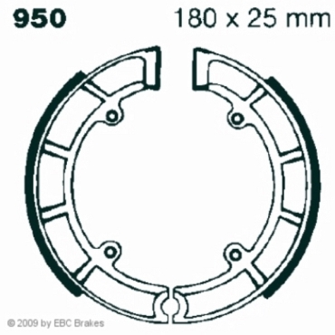 Preview: EBC Premium Bremsbacken für C.Z./Jawa Jawa 250/400 Cross Vorderachse - 950