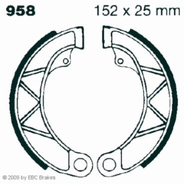 Preview: EBC Premium Bremsbacken für Lambretta 125/150/175 L1 Vorderachse - 958