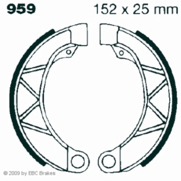 EBC Premium Bremsbacken für Lambretta 125/150/200 DL Vorderachse - 959