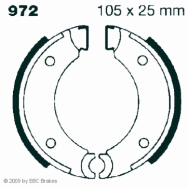 Preview: EBC Premium Bremsbacken für Puch 50 KA/K2/K25/K3T/MSP Vorderachse - 972