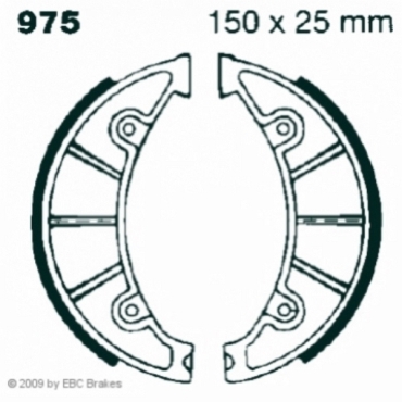 Preview: EBC Premium Bremsbacken für Zündapp KS 100 Hinterachse - 975