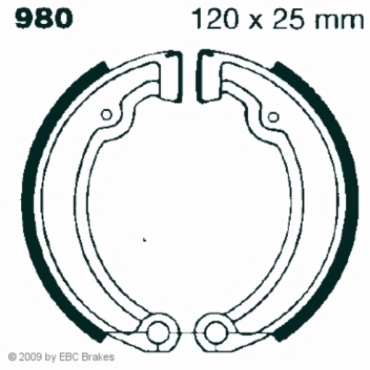 Preview: EBC Premium Bremsbacken für MZ/MUZ Simpson Vorderachse - 980