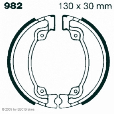 Preview: EBC Premium Bremsbacken Water Grooved für Cagiva WMX 500 Hinterachse - 982G
