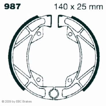 Preview: EBC Premium Bremsbacken für Gilera 350 Dakota Hinterachse - 987