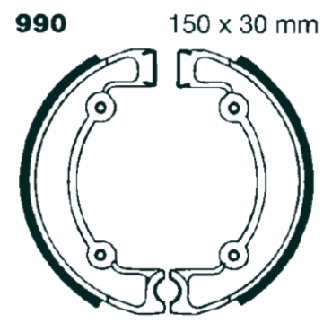 Preview: EBC Premium Bremsbacken Water Grooved für Ossa 250 Cross/Fuego/Super Pioneer Hinterachse - 990G