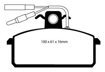Preview: EBC Blackstuff Bremsbeläge DP410/2 für Seat Ibiza 021A 1.5i vorne