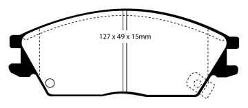 Preview: EBC Yellowstuff Bremsbeläge DP4803R für Hyundai Pony/Excel X-2 1.5i vorne