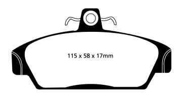 Preview: EBC Blackstuff Bremsbeläge DP817 für Rover 100 METRO  114 1.4 GTI 16V vorne