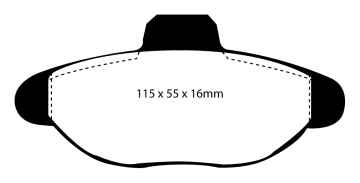 Preview: EBC Blackstuff Bremsbeläge DP944 für Lancia Y 840A 1.1 vorne