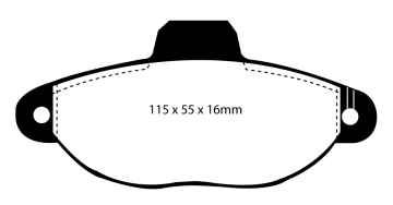 Preview: EBC Blackstuff Bremsbeläge DP945/2 für Fiat 500  1.2 LPG vorne