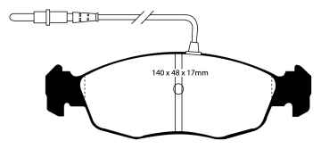 Preview: EBC Blackstuff Bremsbeläge DP948 für Peugeot 306 7A, 7C, N3, N5 1.6 vorne