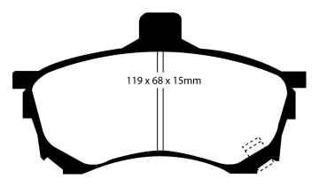 Preview: EBC Blackstuff Bremsbeläge DP1039 für Mitsubishi Carisma DA 1.6 vorne