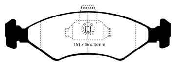 Preview: EBC Blackstuff Bremsbeläge DP1051 für Ford Fiesta 3 GFJ 1.3 Kat vorne