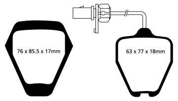 Preview: EBC Yellowstuff Bremsbeläge DP41094R für Audi A6 4B, C5 2.8 vorne