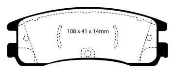 Preview: EBC Greenstuff 6000 Bremsbeläge DP61122 für Buick Rendezvous  3.4 hinten