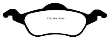 Preview: EBC Blackstuff Bremsbeläge DP1185 für Ford Focus 1 DNW 1.8 TDCi vorne