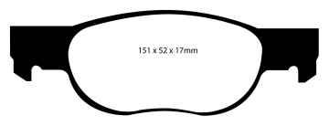 Preview: EBC Blackstuff Bremsbeläge DP1336 für Lancia Y 840A 1.4 12V vorne