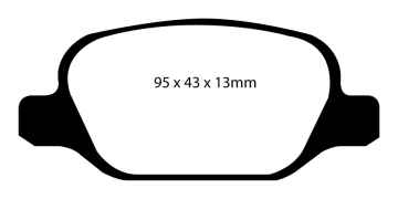 EBC Yellowstuff Bremsbeläge DP41338R für Abarth 500 / 595 312_ 1.4 hinten