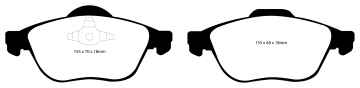 Preview: EBC Blackstuff Bremsbeläge DP1353 für Renault Laguna 2 BG0/1 2.0 16V Turbo vorne