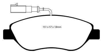 Preview: EBC Blackstuff Bremsbeläge DP1382 für Alfa Romeo Mito 955_ 1.4 TJet (955AXG1A) vorne