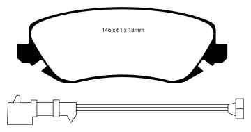 Preview: EBC Blackstuff Bremsbeläge DP1424 für Lancia Thesis 841AX 3.2 V6 vorne