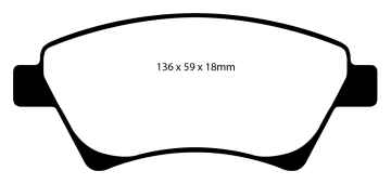 Preview: EBC Blackstuff Bremsbeläge DP1468 für Renault Kangoo 1 Rapid FC0/1 1.6 16V 4x4 vorne