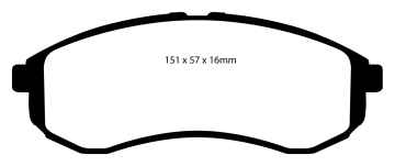 Preview: EBC Blackstuff Bremsbeläge DP1481 für Mitsubishi L 200 (2) KT 2.0 vorne