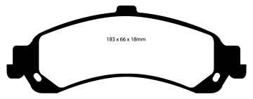 Preview: EBC Yellowstuff Bremsbeläge DP41635R für Chevrolet Tahoe  5.3 (2x4 und 4x4) mit LSA (Limited Slip Axle) hinten