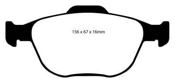 Preview: EBC Yellowstuff Bremsbeläge DP41641R für Ford Fiesta 5 JH 2.0 ST150 vorne