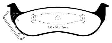 Preview: EBC Greenstuff 2000 Bremsbeläge DP21677 für Ford (USA) Crown Victoria  4.6 hinten