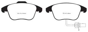 Preview: EBC Blackstuff Bremsbeläge DP1998 für Audi A5 8TA 2.7 TDI vorne